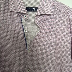 Stone Rose Men's Pink and Blue Geometric Shirt